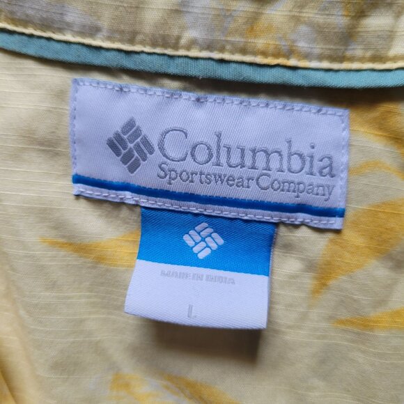 Columbia Mens Hawaiian Short Sleeve Shirt Size L - Picture 3 of 4